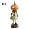 Creative Gift for Friends Halloween Pumpkin/Skeleton Figurine, Resin Desktop Ornament, Retro Cartoon Vintage Party Supplies Humanoid Statue