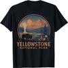 Yellowstone National Park US Bison Vintage Hiking Camping T-Shirt
