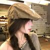 American Retro Old Hole Star Forward Hat Female Autumn And Winter Sweet Cool Face Little Beret Fashion Newsboy Hat