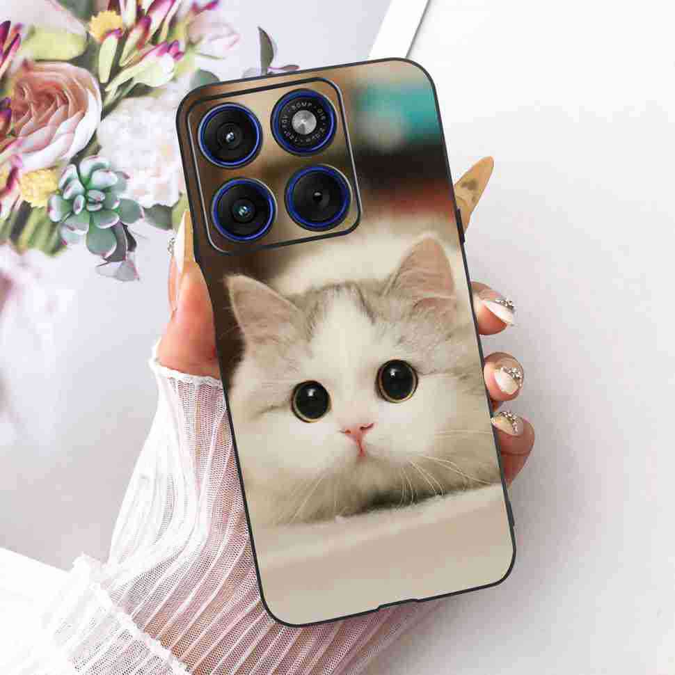 Lovely Cat For Motorola Edge 70 Case Cover Soft Silicone Phone Case For Motorola Edge70 Edge 70 5G Back Cover Bumper