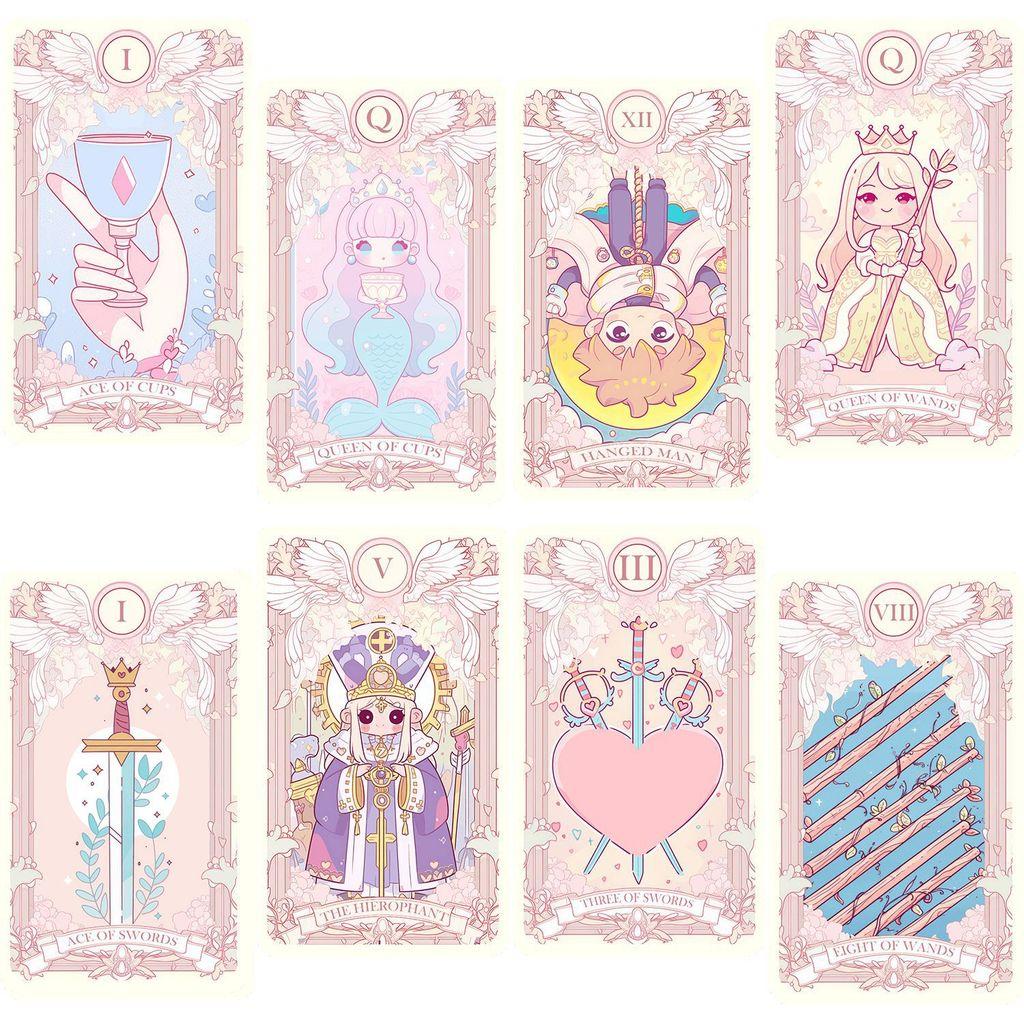 Zartrosa Tarotkarten-Set mit 78 Karten und Anleitung für Sammler und Enthusiasten