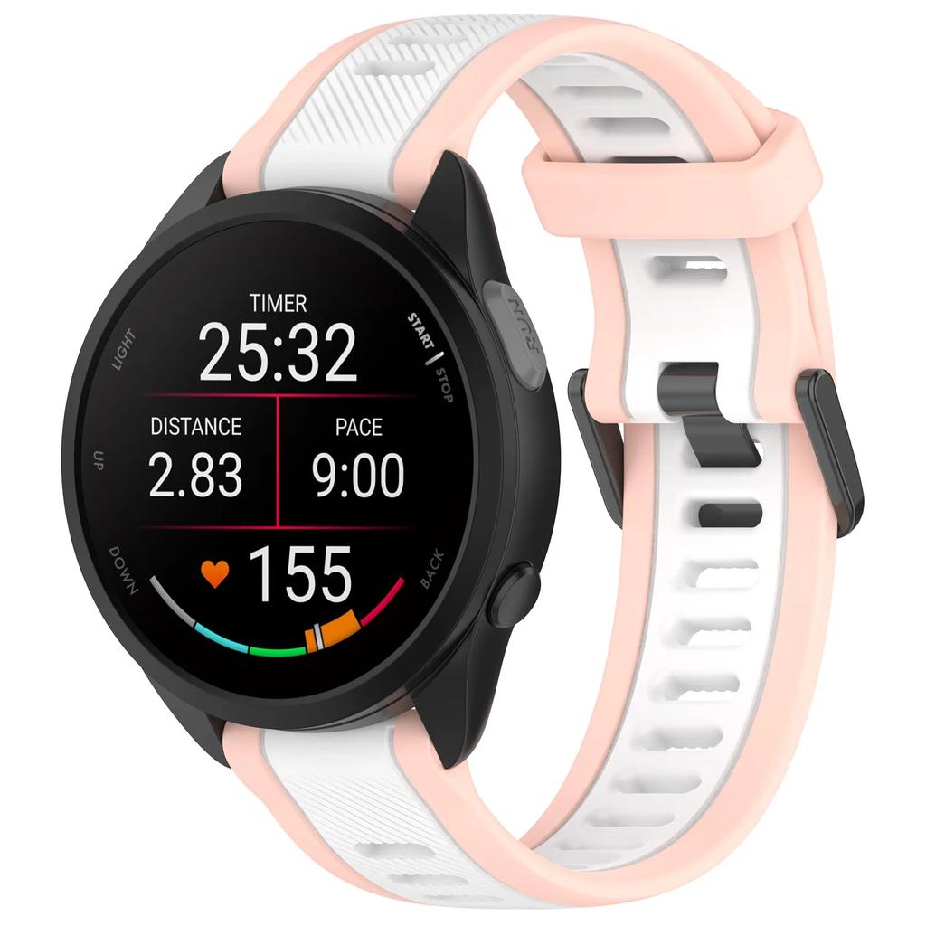 18mm 20mm 22mm Officiellt Silikonarmband För Garmin Forerunner 55 165 965 265 645 Music Mjukt armband för Gramin Venu 3S Band