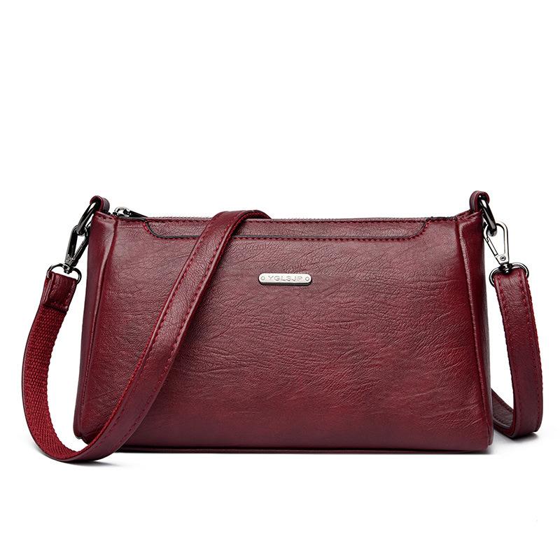 

Сумка Crossbody Mom Bag Простая мягкая кожаная легкая роскошная сумка и сумка на плечо бордовый