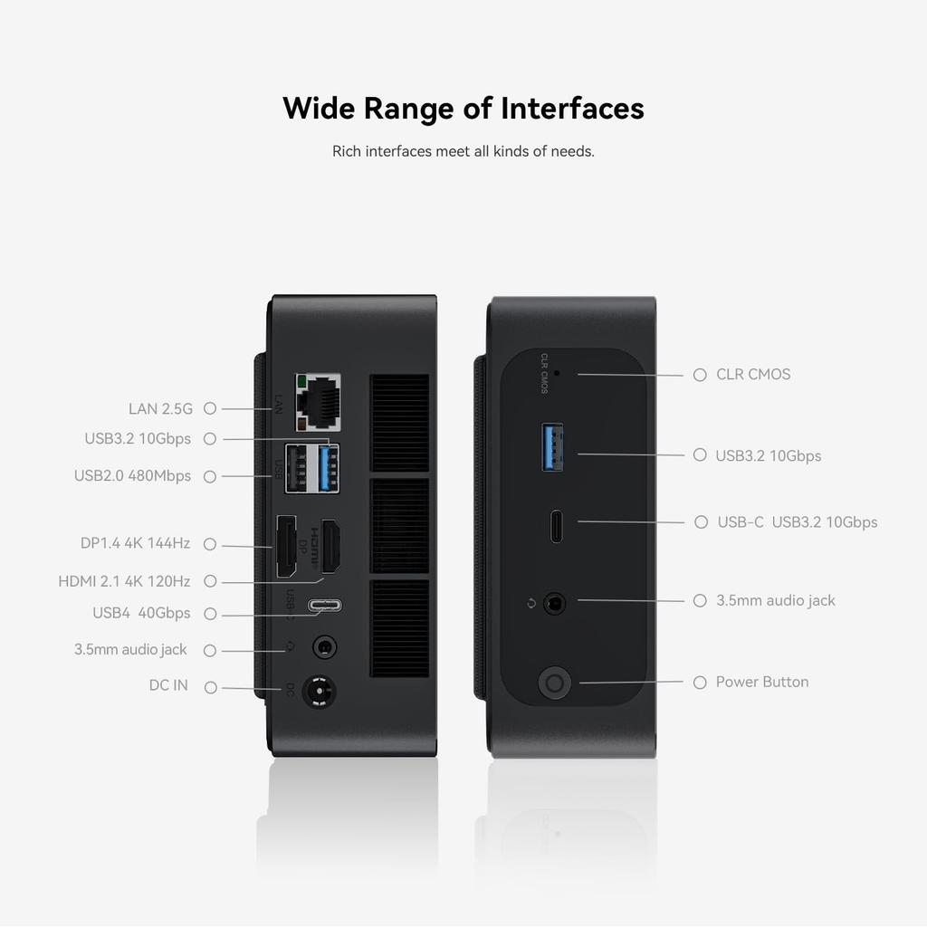 Mini PC Beelink SER6 PRO Ryzen 9 6900HX Mini PC 8 Core 32GB DDR5 RAM 500GB SSD 3 Screen Mini PC with Bottom Cover with Dual Fans (4.9GHz) PCIe4.0 /