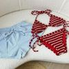 Free Holiday Spicy Babe Red & White Striped Two-Piece Swimsuit