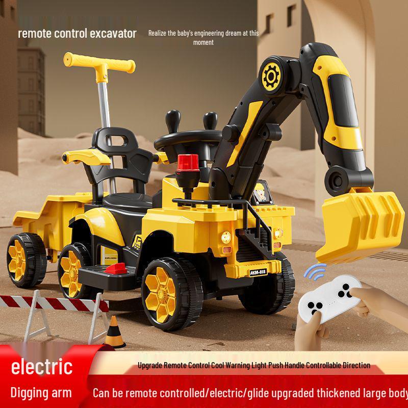 Children's Electric Excavator Ride-On: Remote Control Digger Toy for Boys and Girls