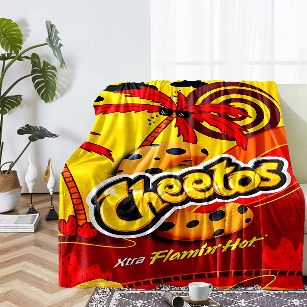 Cheetos Theme Printed Blanket - Perfect for Couch, Bed, Travel & Outdoor Use | Machine Washable, Cozy & Durable.