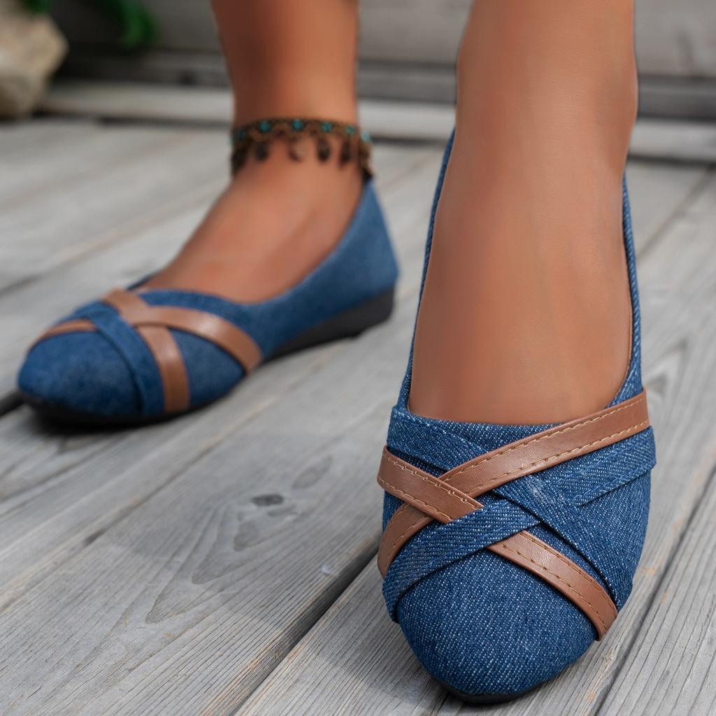 Kadın düz renk örgü düz ayakkabılar, Sığ ağızlı, hafif, yumuşak tabanlı günlük ayakkabılar, Nefes alabilen düşük bilekli ayakkabılar