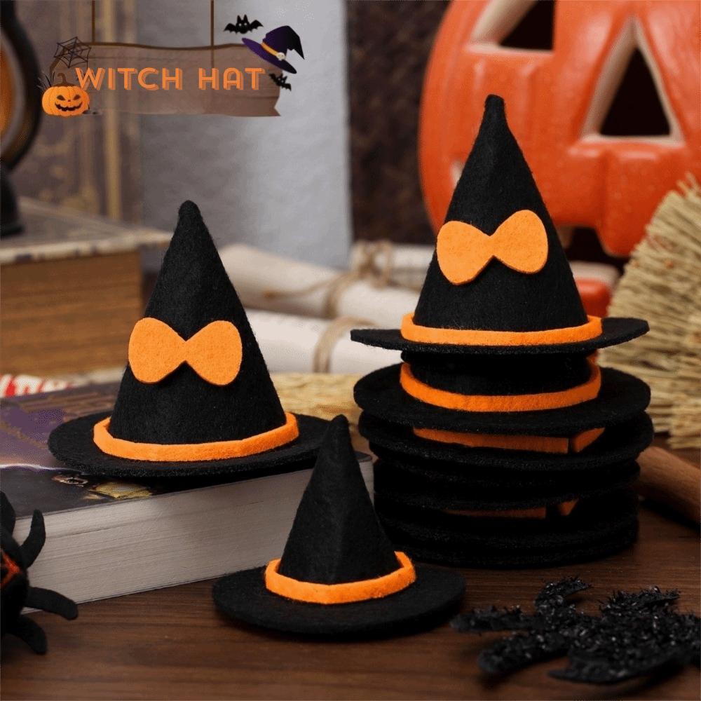 New Non-woven Halloween Witch Hat Small Craft DIY Decorations Doll Hat Miniature Cap Halloween Costume Accessory