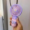 Cute USB Rechargeable Mini Fan Cartoon Portable Silent Handheld Fan for Students Dormitory Girls