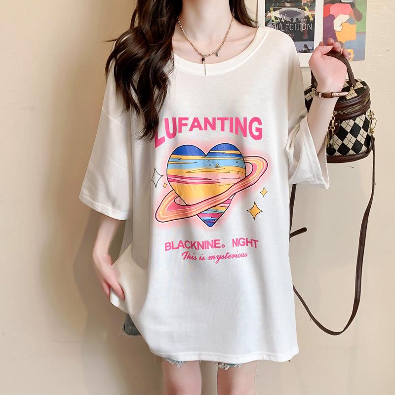 

Американская ретро оверсайз женская футболка с дизайном банта на спине M (up to 110 jin)