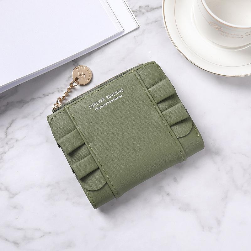 

Female Cardholder Women Wallet Ruffled Yellow Small Coin Purse Money Bag Wallets For Women Ladies Card Bag Carteras Para Mujer