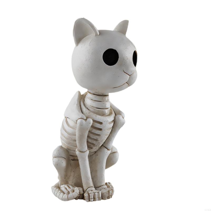 62KD Halloween Themed Resin Skeleton Hippo for Collectors and Holiday Enthusiasts