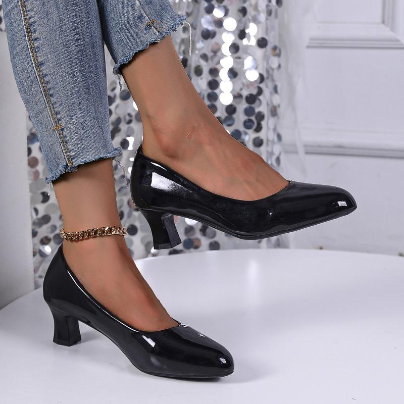 Fashion Slip-on Women's Shoes 2024 Autumn Style Shallow Comfortable Work Shoes Casual Fashion High Heels Large Size 34-43 Tacones Mujer