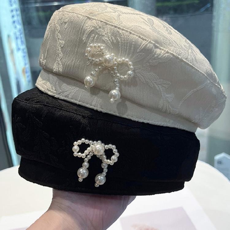 Soft and Comfortable Hat Princesses Beret Hat Bows Pattern Hat Luxurious Women Hat for Outdoor Enthusiast and Vacationer