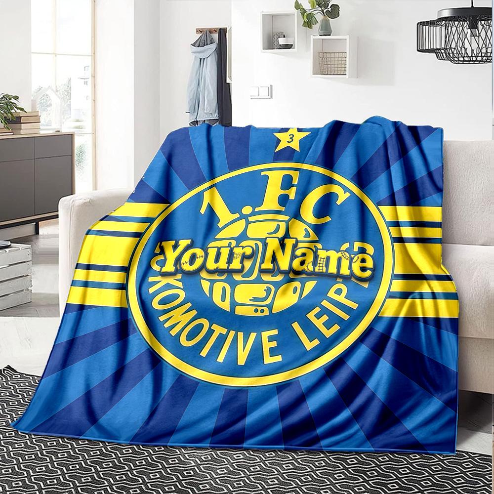 1PC 1 Fc Lokomotive Leipzig Custom Name Patterned Flannel Blanket Suitable For All Seasons for Home Decor Warmth and Comfort Gifts Holiday Present