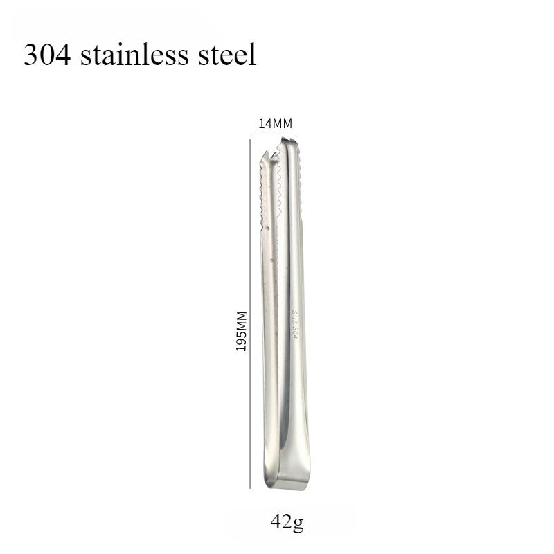 Nerezová ocel Kleště na led Cukrové kleště Hotelový bar Naběračka na ledové kostky Nástroj pro servírování kávy, čaje a jídla, Multifunkční kleště na jídlo 1 ks