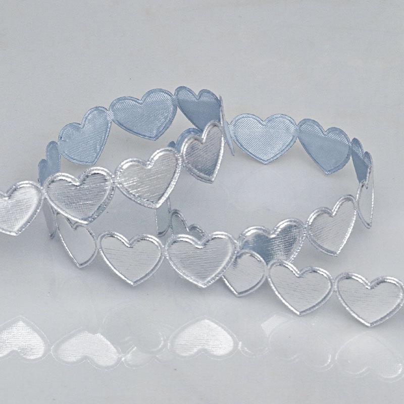 Elegant 1.5cm Heart Polyester Ribbon Flower Ribbon Decorative Materials Peach Heart Ribbon Accessories Gift Boxes Packaging Ribbons Home Decoration