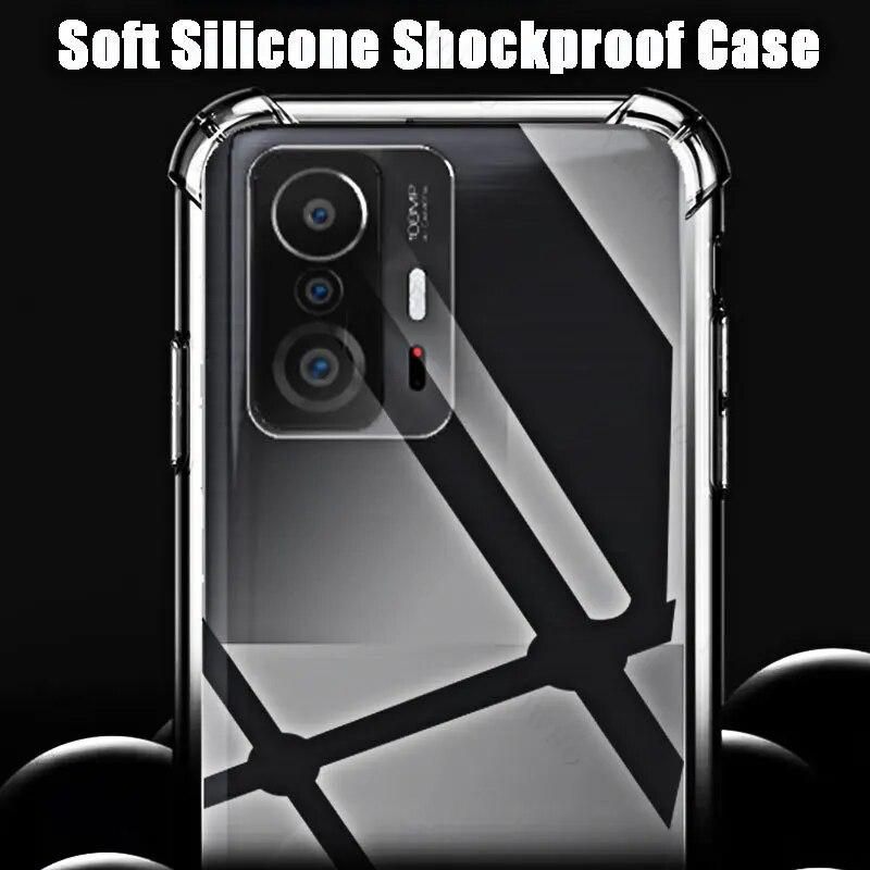 For Xiaomi 11T Clear Phone Mykt deksel HD Transparent for Xiaomi 11 T 6,67" 21081111RG Støtsikkert anti-ripe deksler Shell Safety