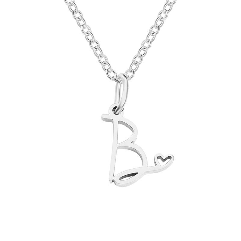 eManco Women's Niche Stainless Steel Letter Clavicle Necklace