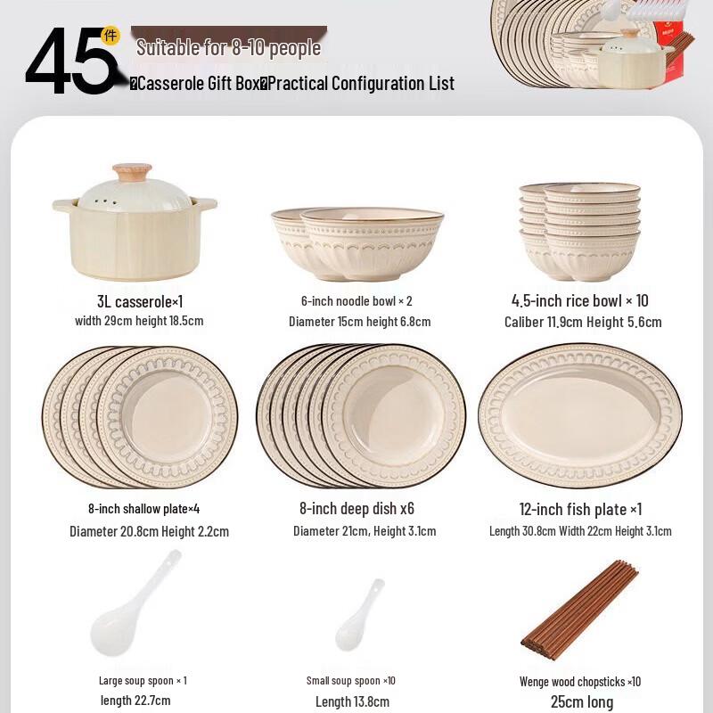 WA Римская серия Винтажный керамический набор посуды