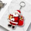 Christmas Keychains Cartoon Santa Claus Acrylic Keychain, Double-sided Key Keychain Ring, Pendant Charm for Backpack Handbag Purse Holiday Party