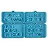 2PCS Word Resin Molds Silicone Keychain Epoxy Casting Mold for Key Fob Luggage Tag for DIY 2Pieces Crafts Pendant Making