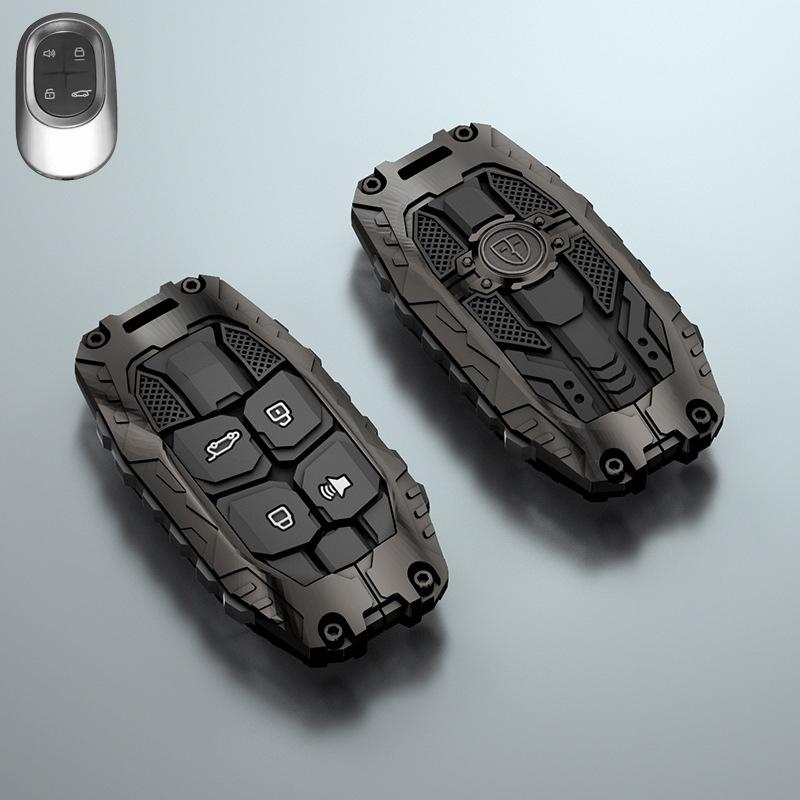 Декоративная крышка-чехол из прочного цинкового сплава для ключа автомобиля 2024 Jetour Shanhai L7 MAX/Pro/Ultra 1.5T Гибрид 7-местный – Премиум Автомобиль