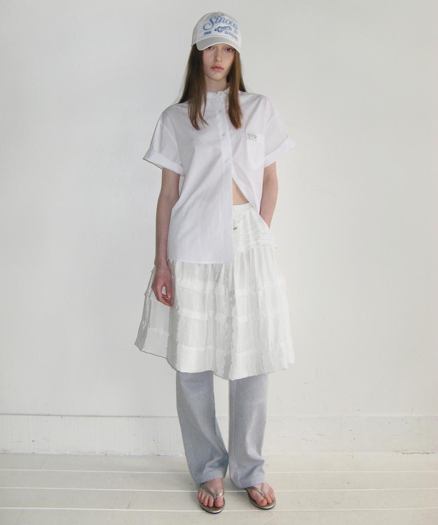 SINOON Half Sleeve Cotton Shirt (White)