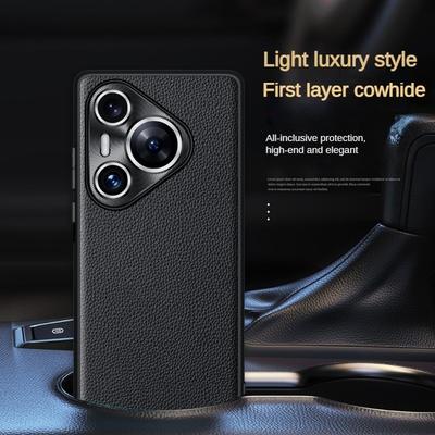 Echte Rindslederhülle Für Huawei Pura 70 Ultra P60 Art Magic6 5 4 3 Mate 60 Pro Plus Mate50 Nova12 Metall-Kamera-Schutz