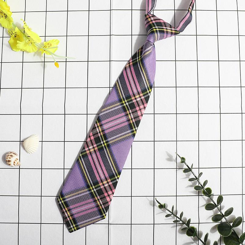 Jk Small Tie Female College Style Lazy Japanese Plaid Uniform Shirt Tie Student Ins Men'S And Women'S Short Styles Free Of Charge