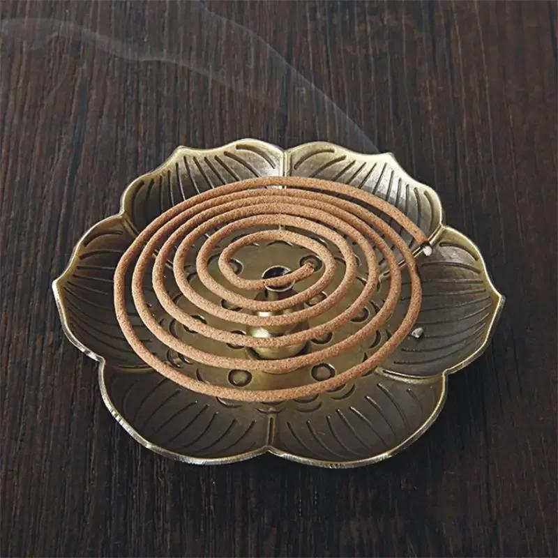 

1Pc,Creative Home Decor Lotus Plum Blossom Alloy Censer Incense Coil Burner 2mm Stick Incense Holder (Without Incense)