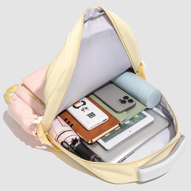 Ins Cute Backpack Large Capacity Campus Junior High School High School Students Contrasting Colors High Value Schoolbag Primary School Schoolbag