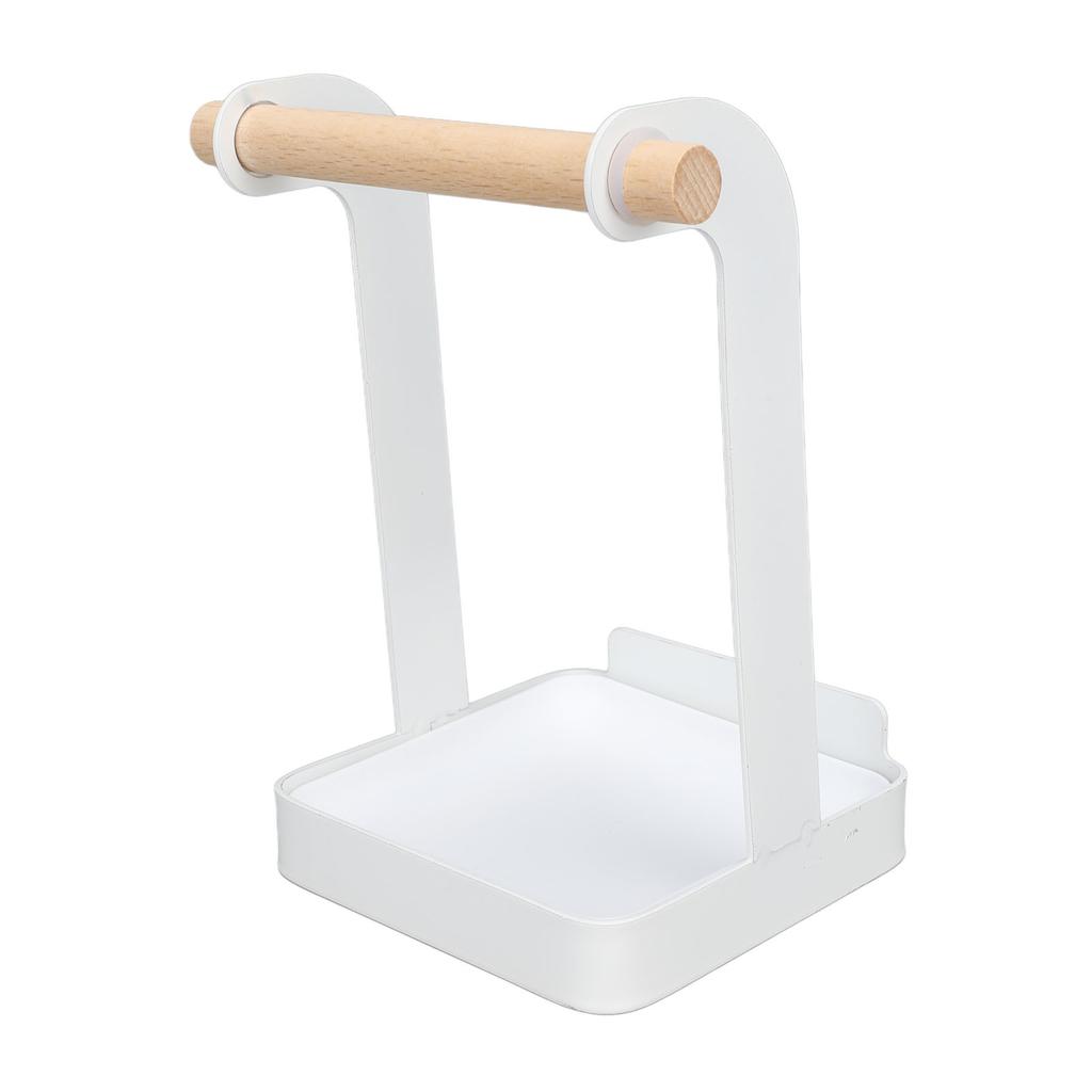 Pot Lid Holder Rack Multifunction Prevent Slip Iron Basin Wood Rack Cooking Tool Spatula Stand