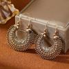 Retro Bohomian Antique Bronze Hoop Earrings for Women Niche Design Hollow Design Earring Daily Wear Party Jewelry Gifts
