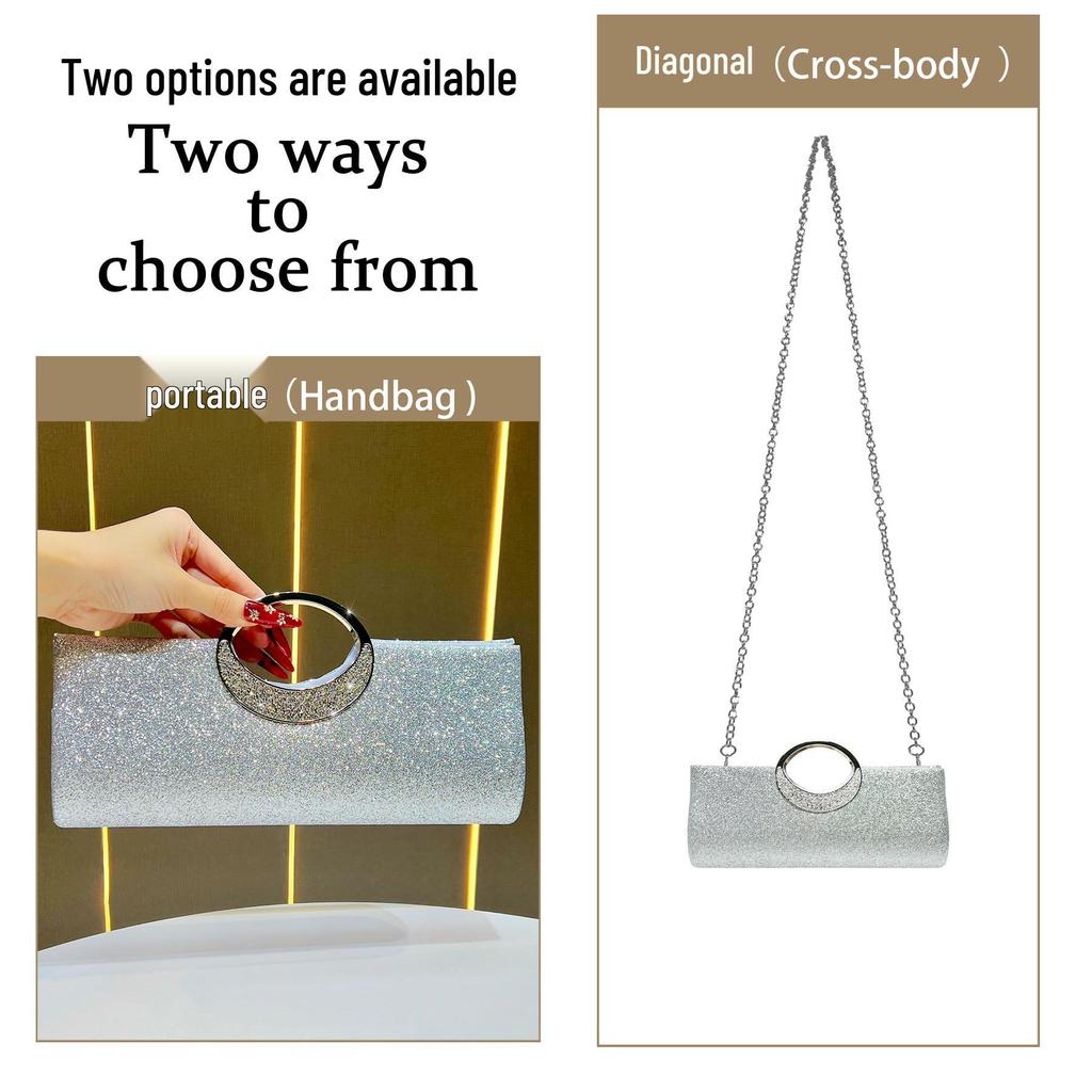 Elegant Evening Clutch: Diamond-Encrusted, Versatile Handbag for Banquets & Special Occasions