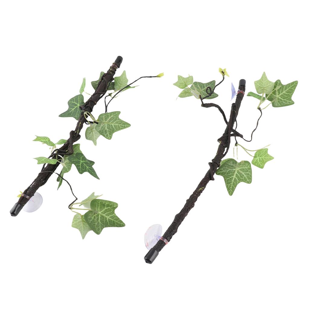 Reptile Corner Branch Terrarium Plant Decoration with Suction Cups for Amphibian Lizard Snake Climbing