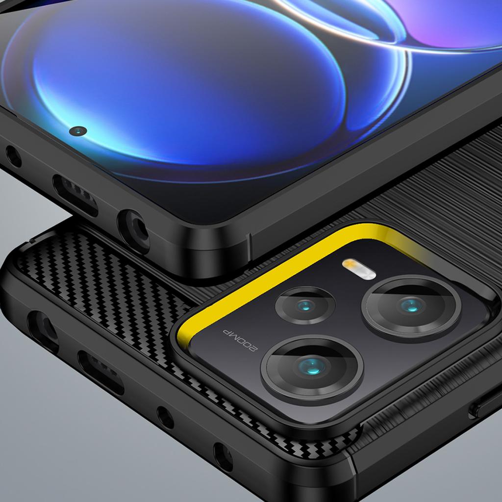 Xiaomi Redmi Note 12 Pro+ Carbon Flex Silicone Case - Black Protective Cover