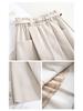 High-Waisted A-Line Leather Skirt for Women, Autumn/Winter, Pleated Lambskin Midi Skirt, Age-Defying & Classic Design