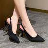 2026 Summer Sandals Women Fashion Pointy Shallow Mouth Set Foot Back Air Anti-slip Wear Heels