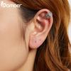 BAMOER Mono 925 Sterling Silver Skeleton Hand Ear Cuff Punk Style Ear Clip Earring for Women SCE1852