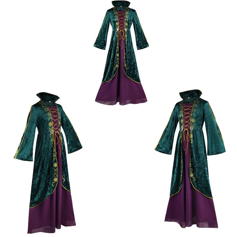 Hocus Winifred Pocus Sanderson Cosplay Dress Halloween Medieval Stage Costumes