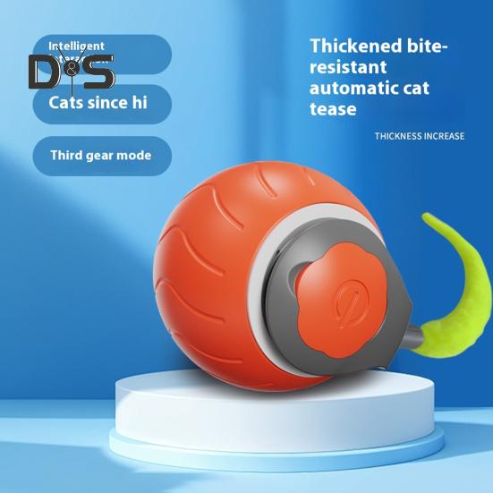 Elektrisches Katzenballspielzeug, intelligentes selbstrollendes Ballspielzeug, bissfestes, über USB wiederaufladbares Haustierspielzeug für Hauskatzen zur Linderung von Langeweile