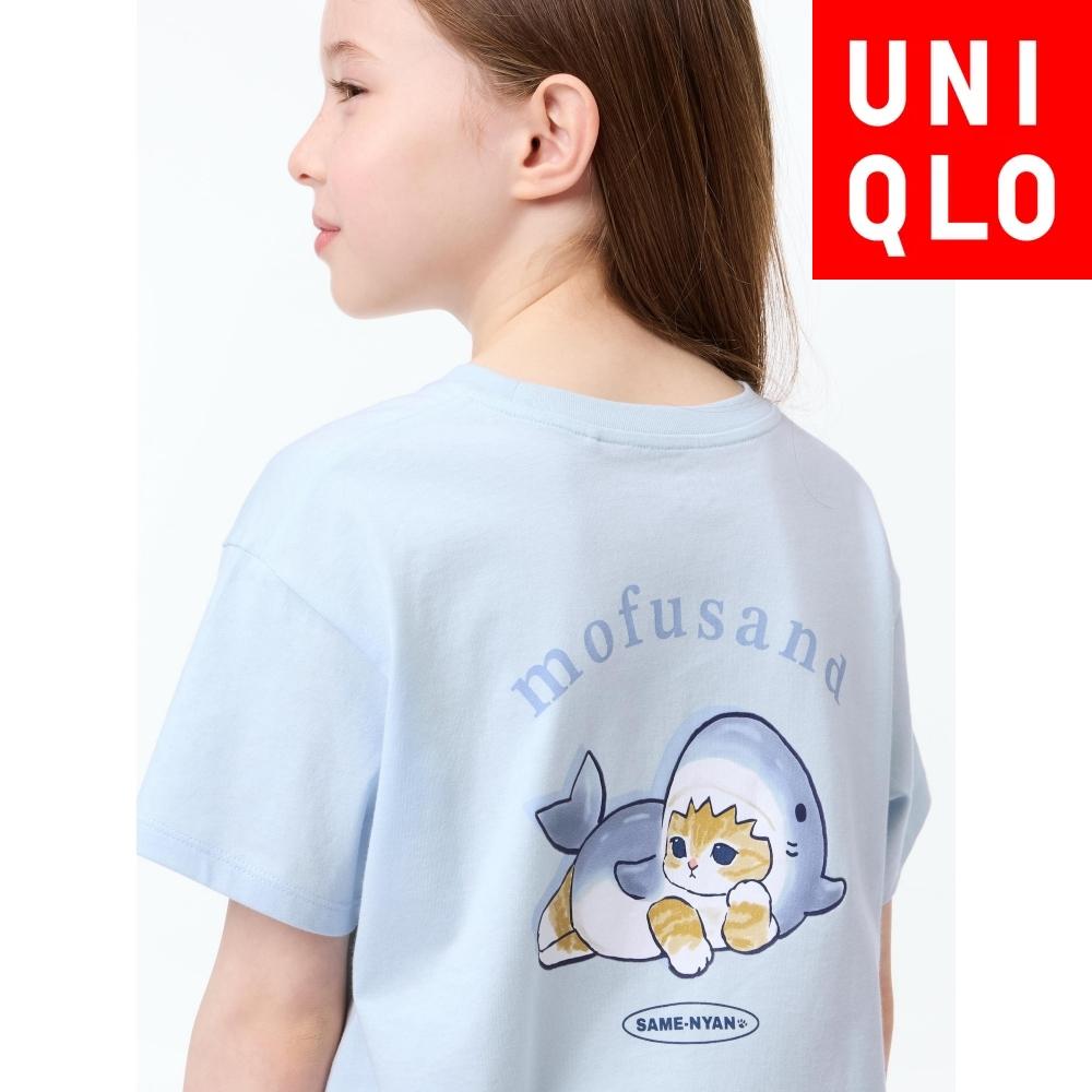 

Uniqlo Япония Девушки Mofusand Ut Короткий рукав 60 light blue/100
