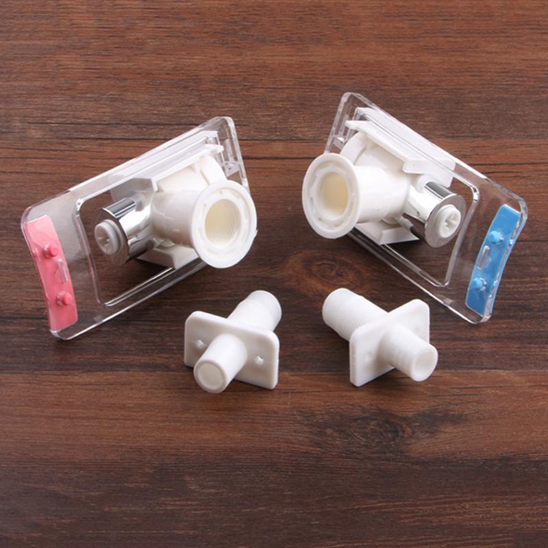 2 Pcs Replacement Faucet Spout for Water Dispenser with Two Water Valves Durable Blue and Red Pack Easy to Operate