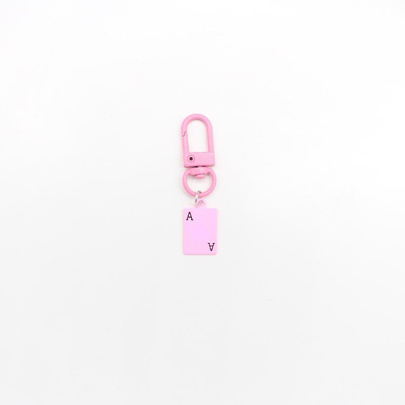 Colorful Baked Paint Ace of Hearts Keychain for Women's Handbags