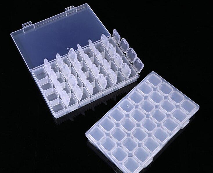

Портативный прозрачный ящик для хранения 28-сетчатых наращиваний ногтей, ящик для инструментов и аксессуаров, съемная пластиковая коробка, ящик для хранения ювелирных изделий своими руками 17.5x10.9x2.7CM
