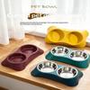 Durable Pet Stainless Steel Double Bowl Rust Resistant Cat Dog Food Water Dish for Small Medium Pets Home Use