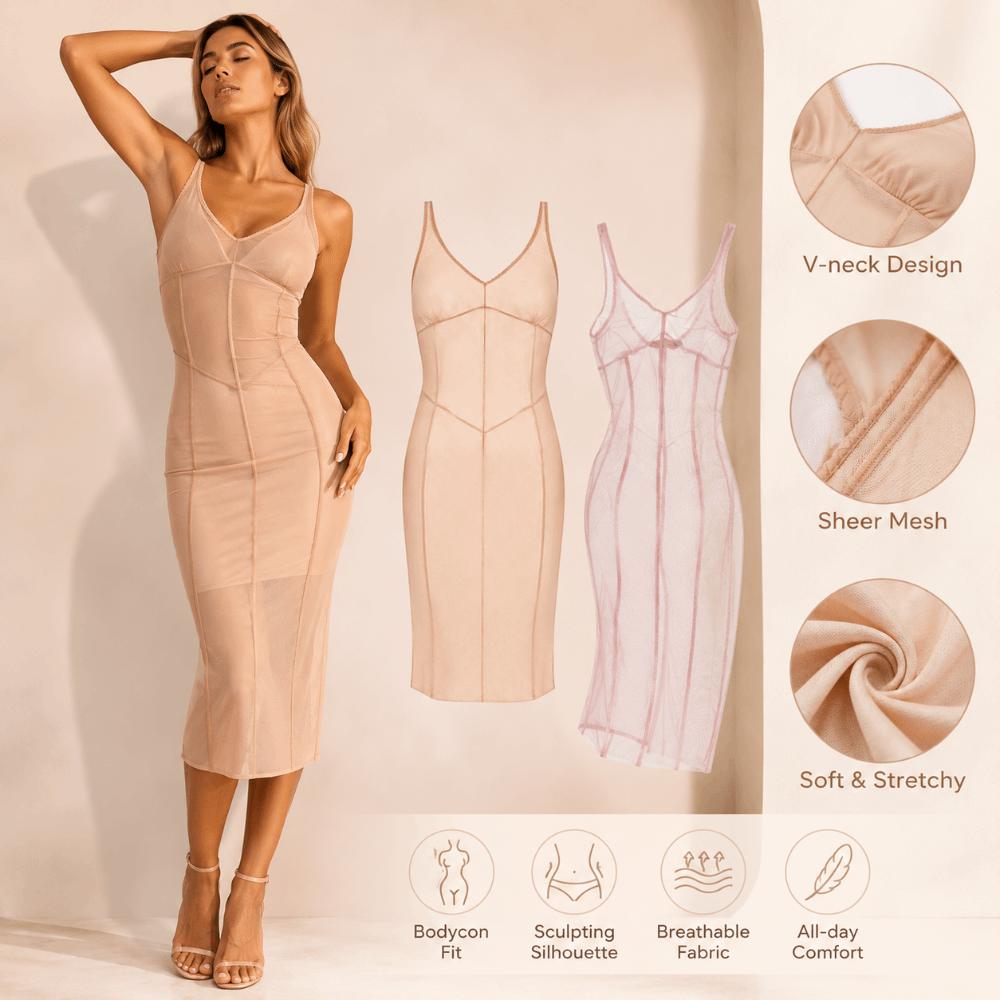 Lace Trim Mesh Cover Up Dress Sleeveless Slip Smock Classy Sheer Mesh Dress Summer Beach