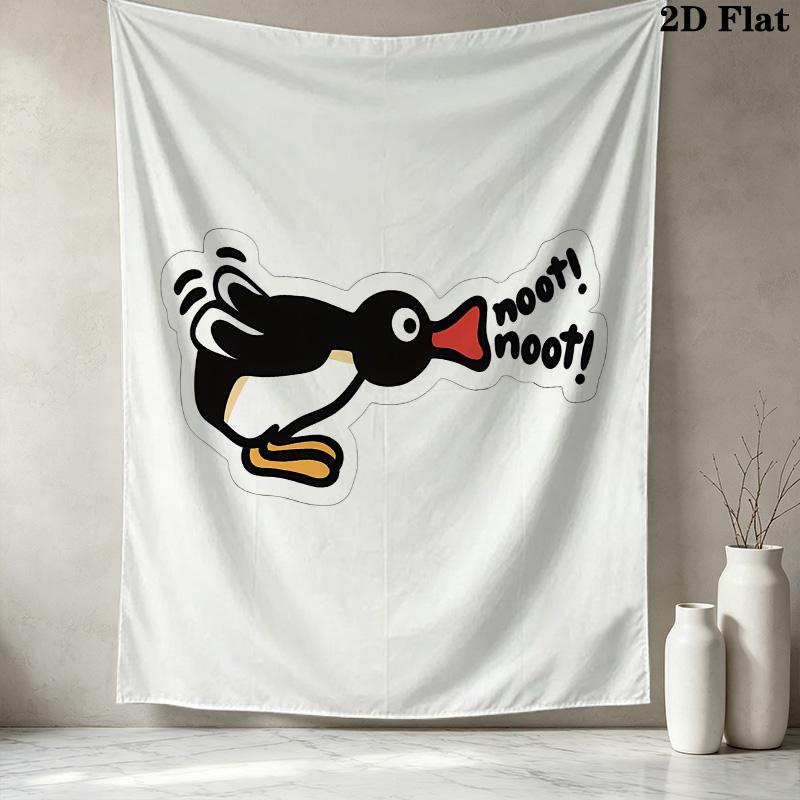 Pingu Wall Tapestry Aesthetic Wall Hanging Printed Fabric Blanket Decorative Tapestries For Bedroom Living Room Home Decor